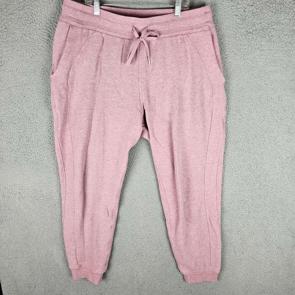 Lululemon Joggers Womens 12 Pink Scuba High-Rise Jogger LW5DD3S Fleece Lounge